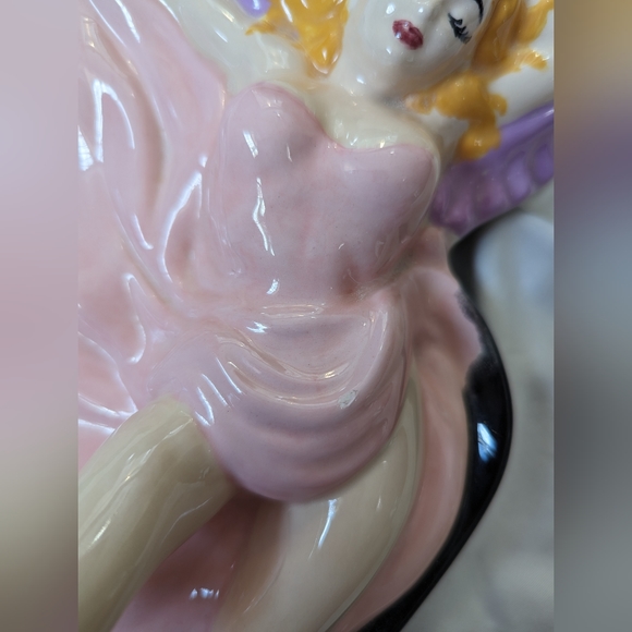🎩1950s Pin Up Beauty MCM 11" Ashtray - Blonde/Pink Dress - Vintage - Picture 5 of 13